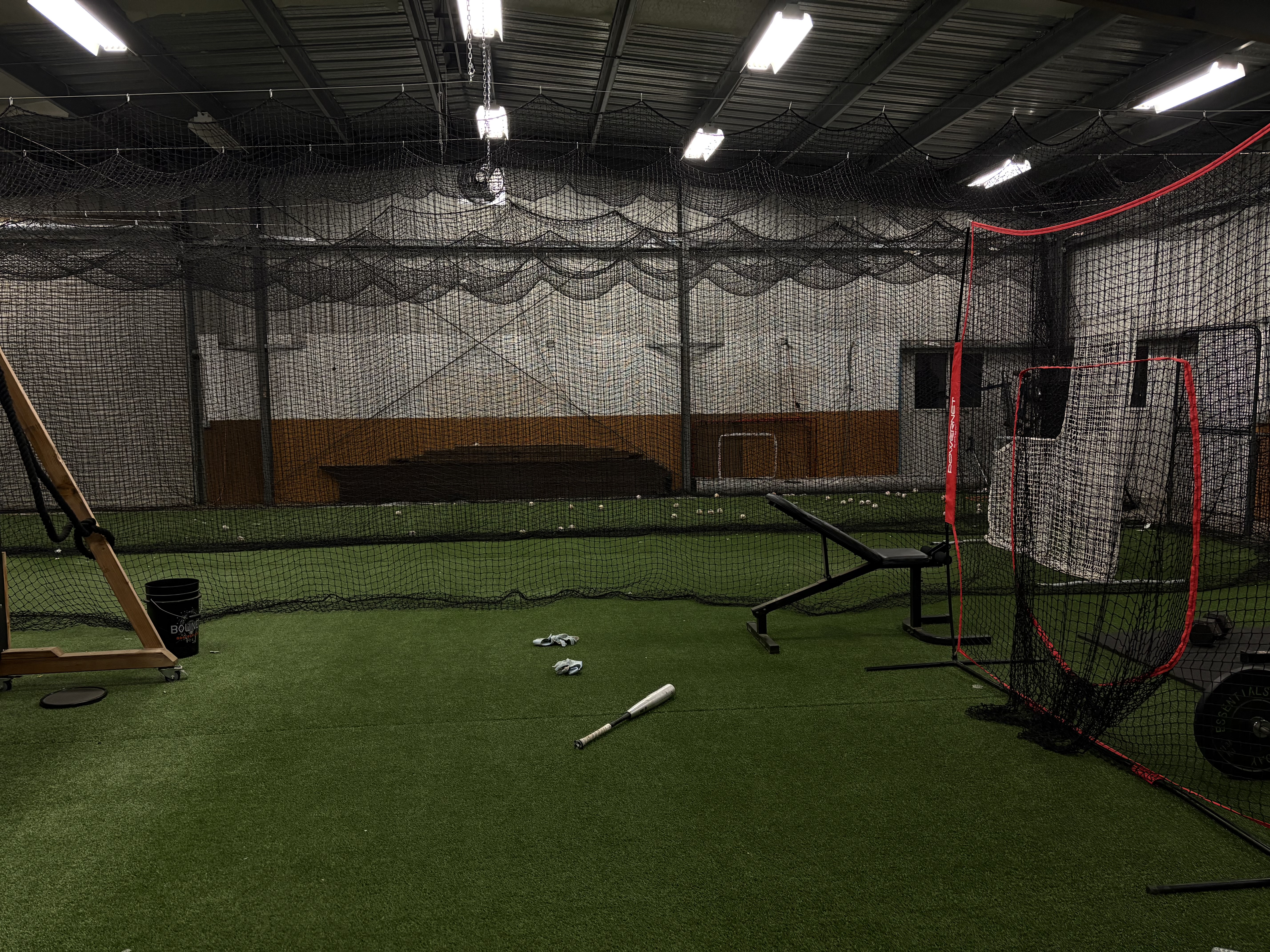 Private indoor facility with 3 cages and 2 pitching machines